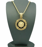New 14K Gold PT Medusa Face Head Pendant w/ 3mm 30" Box Chain Hip Hop Necklace