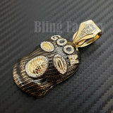 HIP HOP ICED RAPPER STYLE LAB DIAMOND GOLD PLATED MASKED GOON CHARM PENDANT