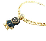 Hip Hop Iced out Eskimo Pendant & 11mm 20" Miami Cuban Choker Chain Necklace