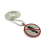 New Hip Hop Iced Out Travis Scott Rodeo Pendant & 2mm 24" Box Chain Necklace