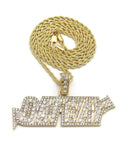 Iced Out QUAVO Bling DATWAY Pendant & Box, Cuban, Rope Chain Hip Hop Necklace