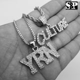Hip Hop Migos Iced out CULTURE, YRN Pendants & Box, Rope Chain 2 Necklace set