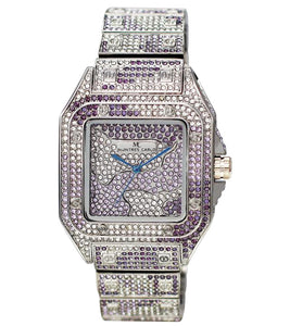 HIP HOP ICED WHITE GOLD PLATED HIGH QUALITY LUXURY SQUARE BLING WRIST METAL WATCH
