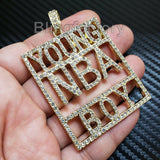 HIP HOP ICED OUT 14K GOLD PLATED BLING LAB DIAMOND LARGE YOUNG NBA BOY PENDANT