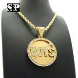 ICED OUT 'NO BOYS ALLOWED' PENDANT & 5mm 20" ROPE CHAIN HIP HOP NECKLACE