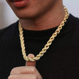 Hip Hop Jewelry Gold Silver Plated 10mm 18" 20" 24" Iced Rope Chain Fashion Bling Necklace