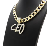 Iced Hip HOP CEO Bling Pendant & 11mm 18" 20" Cuban Choker Chain Necklace