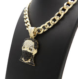 Iced Hip HOP MASK Man Boondock Pendant & 11mm 18" Cuban Choker Chain Necklace