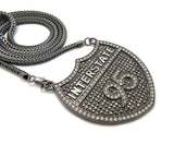 HIP HOP HEMATITE BLACK INTERSTATE 95 PENDANT & 4mm 36" FRANCO CHAIN NECKLACE