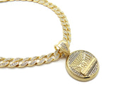 Hip Hop Last Supper Pendant & 10mm 18" 20" 24" Iced Cuban Chain Bling Necklace
