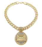 Hip Hop Last Supper Pendant & 10mm 18" 20" 24" Iced Cuban Chain Bling Necklace