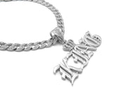 Hip Hop White Gold PT Crowned King Pendant & 10mm 18" 20" 24" Iced Cuban Chain Bling Necklace