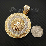 Gold Plated Medusa Medal Pendant & 12mm 16" 18" Full Iced Baguette Choker Chain Necklace