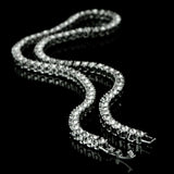 Silver plated Lab Diamond Bulls Pendant & 18" Full Iced Cuban & 20" 1 ROW Tennis Choker Chain Necklace set