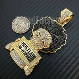 HIP HOP ICED LAB DIAMOND GOLD PLATED HUEY HUSTLER LARGE BUST DOWN CHARM PENDANT