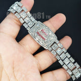 POKER CHAMPION BRACELET GOLD SILVER PLATED ALLOY CUBIC ZIRCONIA ICY ICED HIP HOP