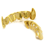 14K Gold Plated Hip Hop Teeth Grillz Caps Top & Bottom Grill Fang Set