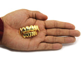 14K Gold Plated Hip Hop Teeth Grillz Caps Top & Bottom Grill Fang Set