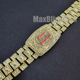 POKER CHAMPION BRACELET GOLD SILVER PLATED ALLOY CUBIC ZIRCONIA ICY ICED HIP HOP