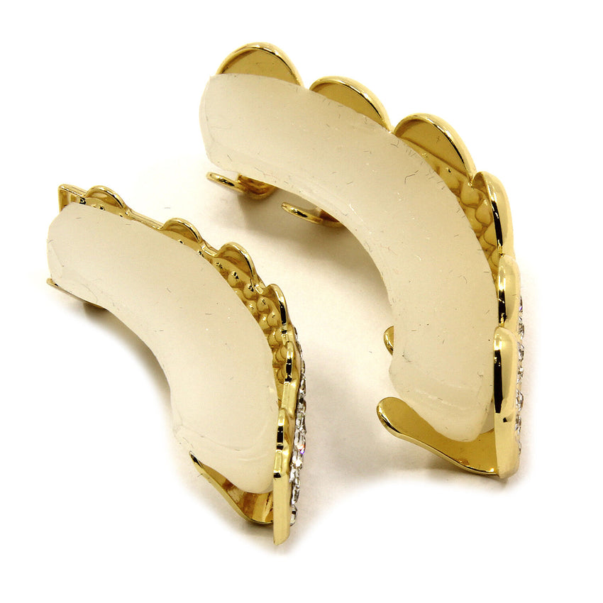 14K Gold 2 Row GRILLZ CZ Top & Bottom Set Teeth Hip Hop Bling Grill