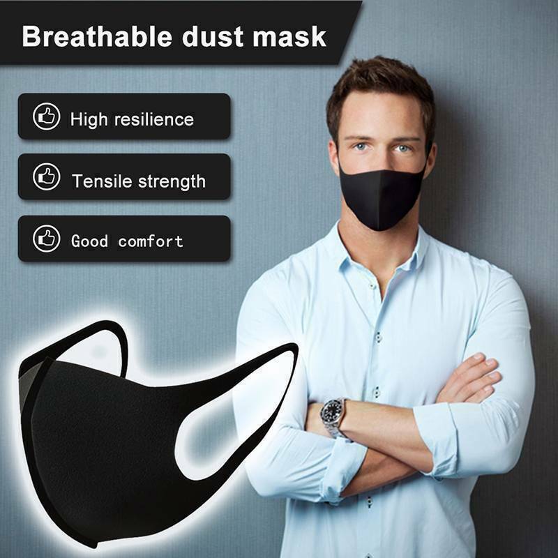 US SELLER 2PC 5PC 10PC Black Face Fashion Mask Washable Reusable Adult MASK