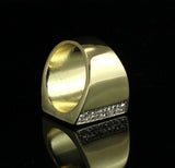 MENS ICED OUT HIP HOP LUXURY RAPPER'S LAB DIAMOND GOLD PLATED PINKY 8 ~ 12 RING