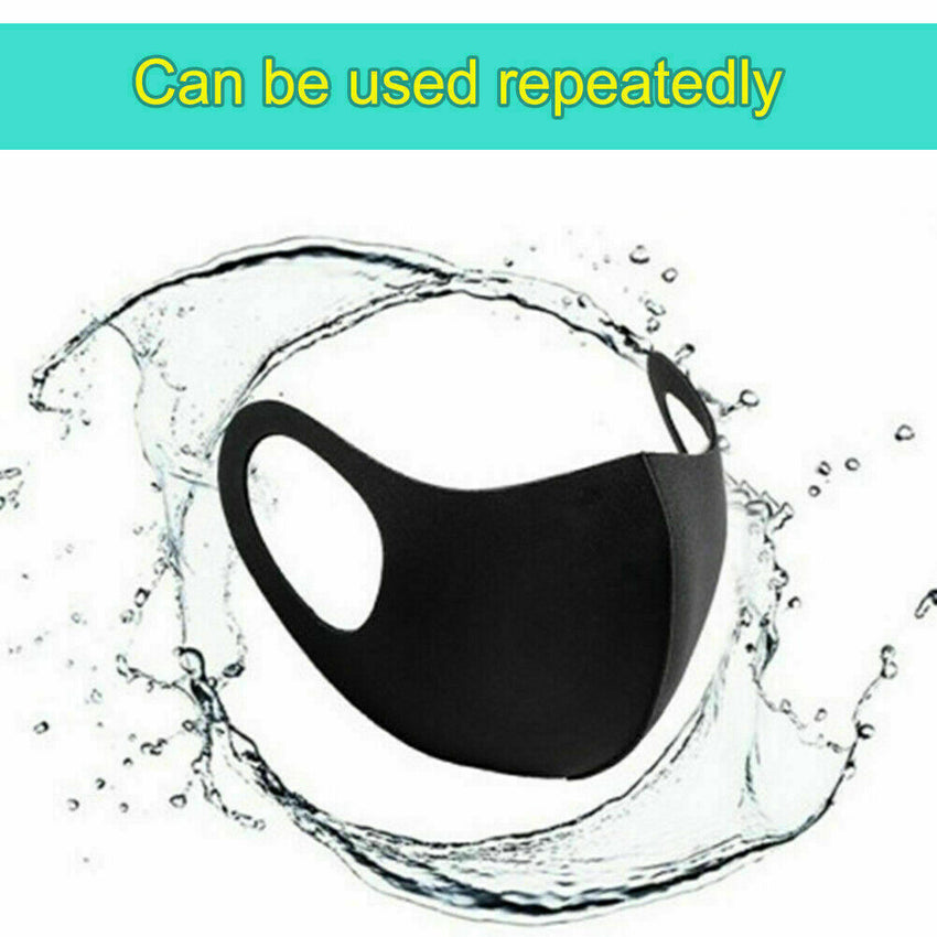 US SELLER 2PC 5PC 10PC Black Face Fashion Mask Washable Reusable Adult MASK