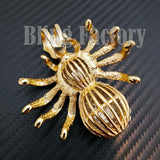 HIP HOP ICED OUT GOLD PLATED LAB DIAMOND RAPPER'S BLING LARGE SPIDER CHARM PENDANT